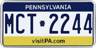 PA license plate MCT2244
