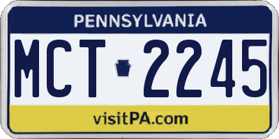 PA license plate MCT2245