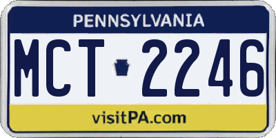 PA license plate MCT2246