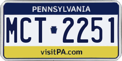 PA license plate MCT2251