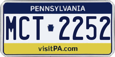 PA license plate MCT2252