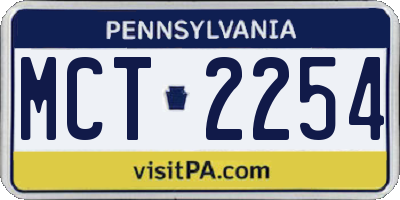 PA license plate MCT2254