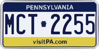 PA license plate MCT2255