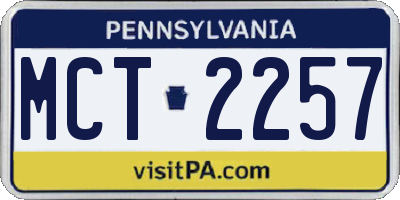 PA license plate MCT2257