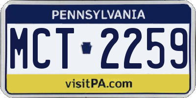 PA license plate MCT2259
