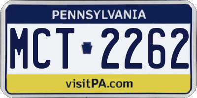 PA license plate MCT2262