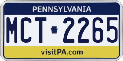 PA license plate MCT2265