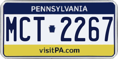 PA license plate MCT2267