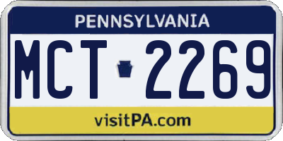 PA license plate MCT2269