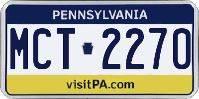 PA license plate MCT2270