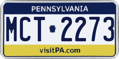 PA license plate MCT2273