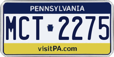PA license plate MCT2275