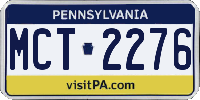 PA license plate MCT2276