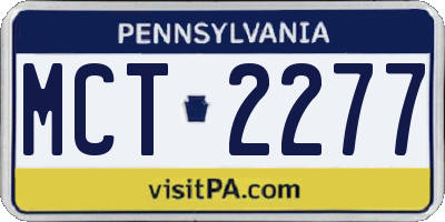 PA license plate MCT2277