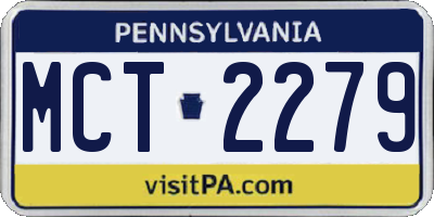 PA license plate MCT2279