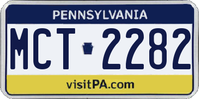 PA license plate MCT2282