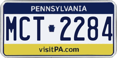 PA license plate MCT2284
