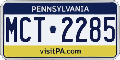 PA license plate MCT2285