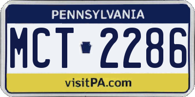 PA license plate MCT2286