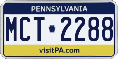 PA license plate MCT2288