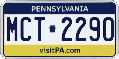 PA license plate MCT2290