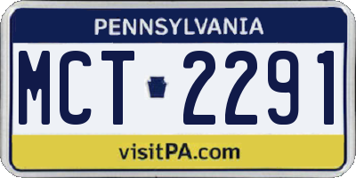 PA license plate MCT2291