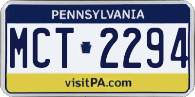 PA license plate MCT2294