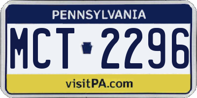 PA license plate MCT2296