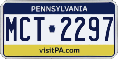 PA license plate MCT2297