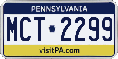 PA license plate MCT2299