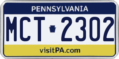 PA license plate MCT2302