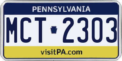 PA license plate MCT2303