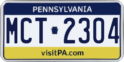 PA license plate MCT2304