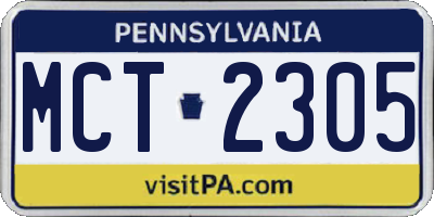 PA license plate MCT2305
