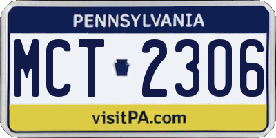 PA license plate MCT2306