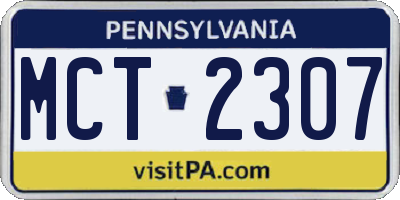 PA license plate MCT2307