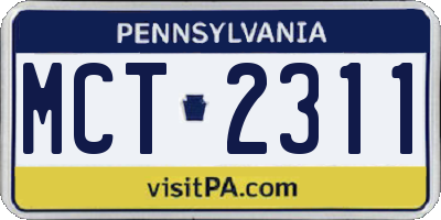 PA license plate MCT2311