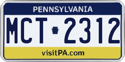 PA license plate MCT2312