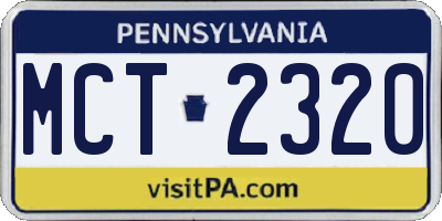 PA license plate MCT2320