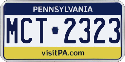 PA license plate MCT2323