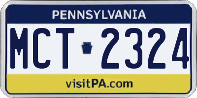 PA license plate MCT2324