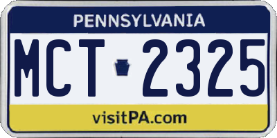 PA license plate MCT2325