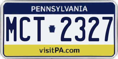 PA license plate MCT2327