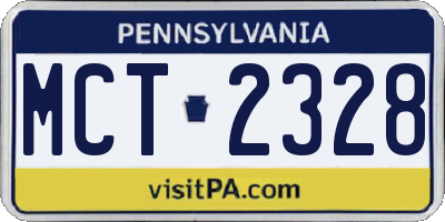 PA license plate MCT2328