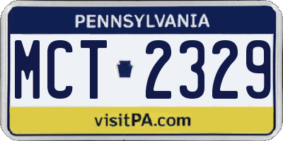 PA license plate MCT2329