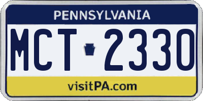 PA license plate MCT2330