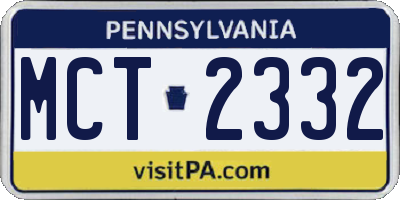PA license plate MCT2332