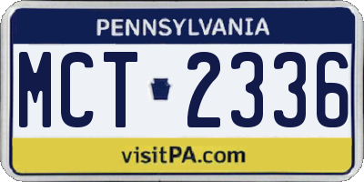 PA license plate MCT2336