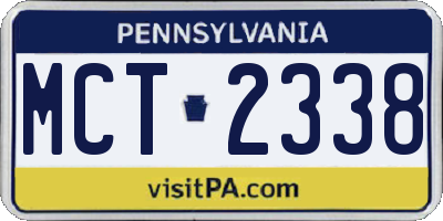 PA license plate MCT2338