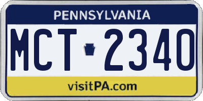 PA license plate MCT2340